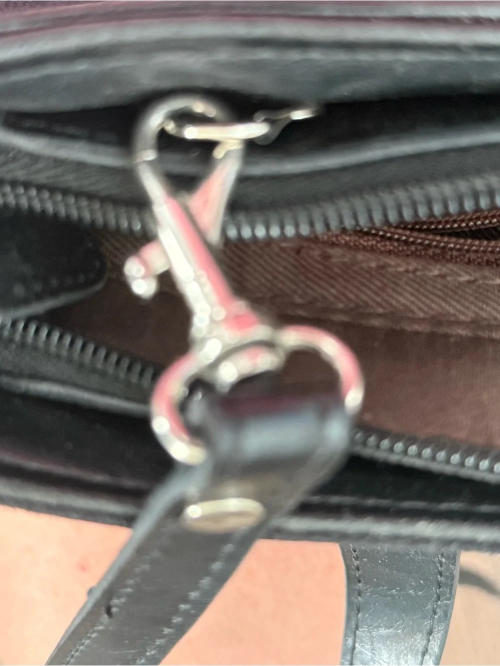 kate spade Black Suede Shoulder Bag with Faux Leather Trim